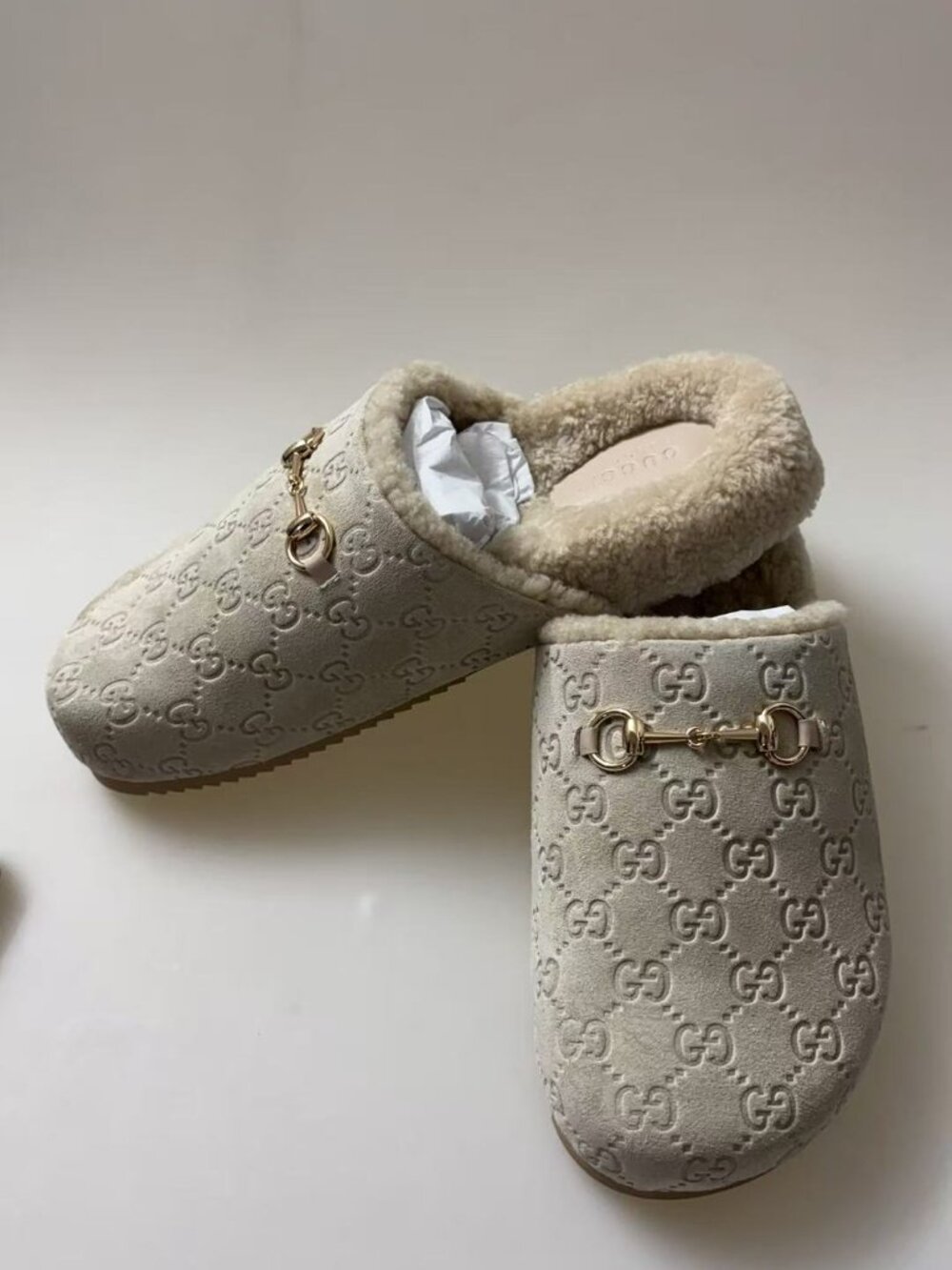 Brand New Gucci GG Suede Horsebit Mules - Size 39 - Picture 3 of 5
